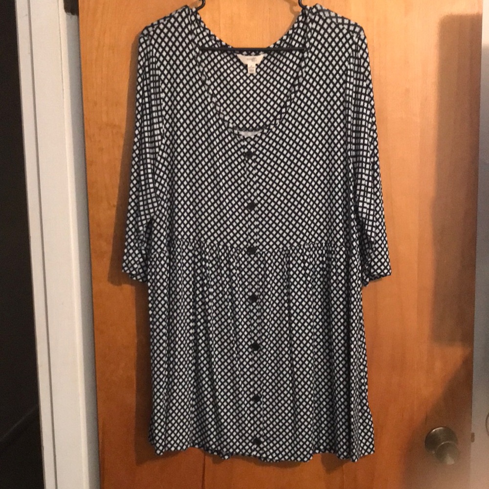 Terra & Sky 1X tunic top navy print